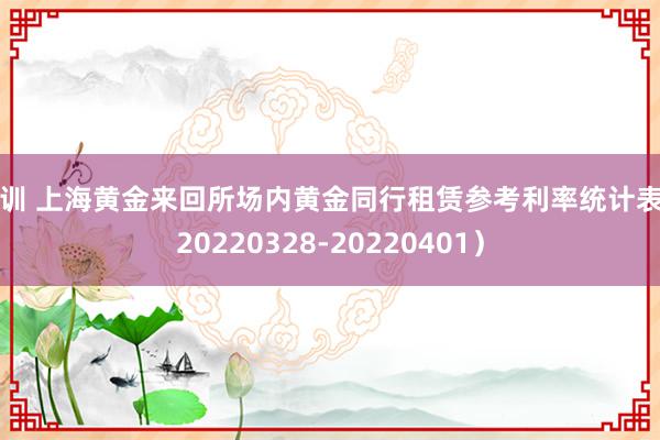 培训 上海黄金来回所场内黄金同行租赁参考利率统计表（20220328-20220401）